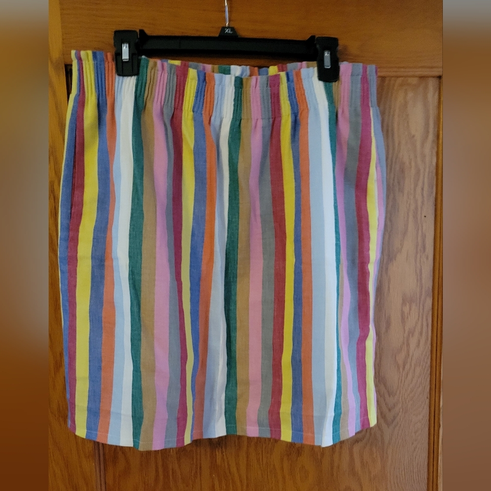 Colorful striped mini skirt size 12